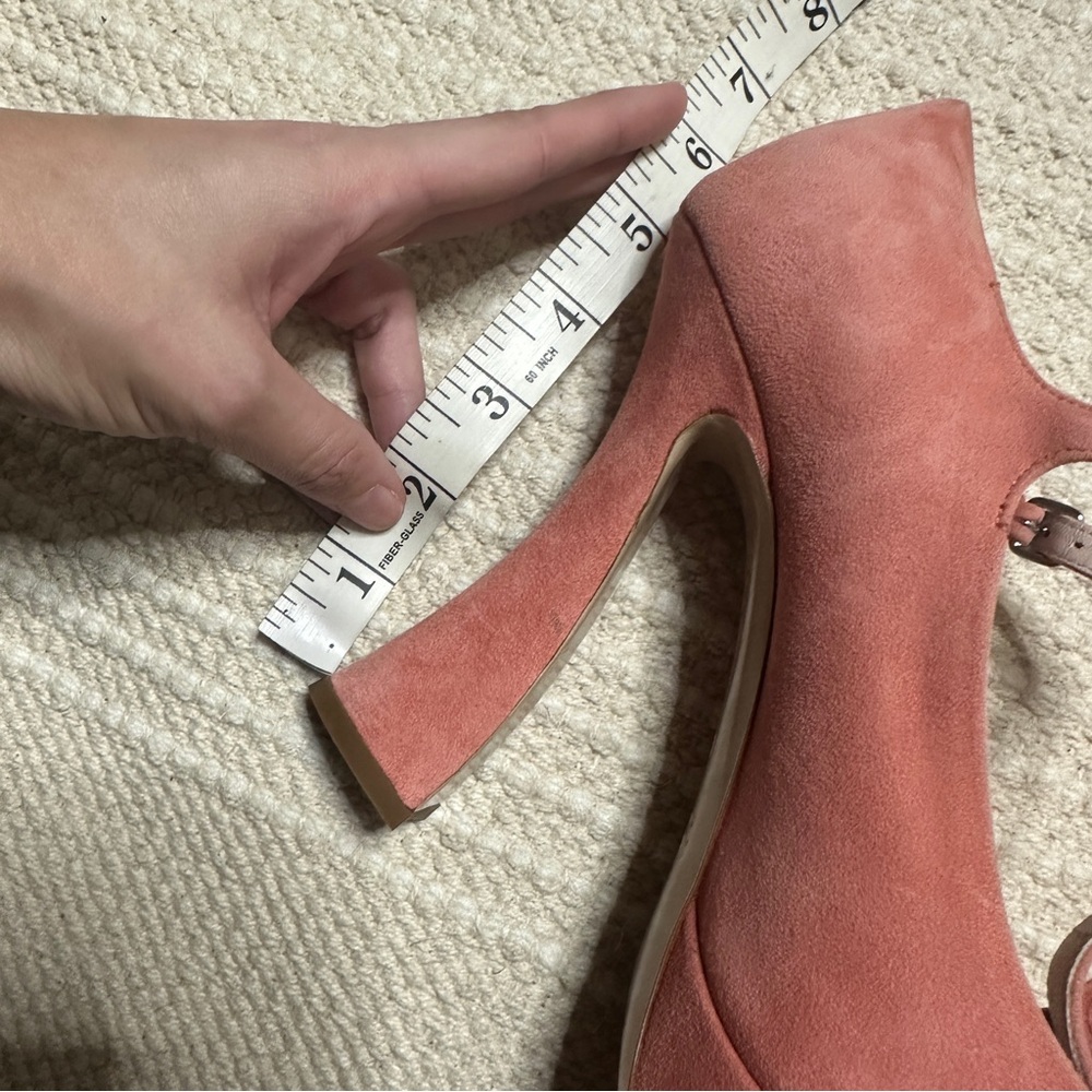 MIU MIU camelia pink suede leather Camoscio peep toe heels 38.5 Barbie - Picture 14 of 14